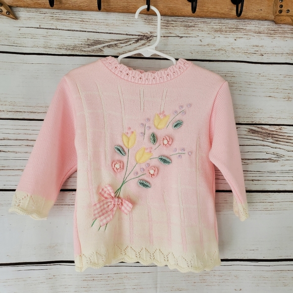 Baby Togs Other - Baby Togs | Vtg Flower Bouquet Applique Sweater